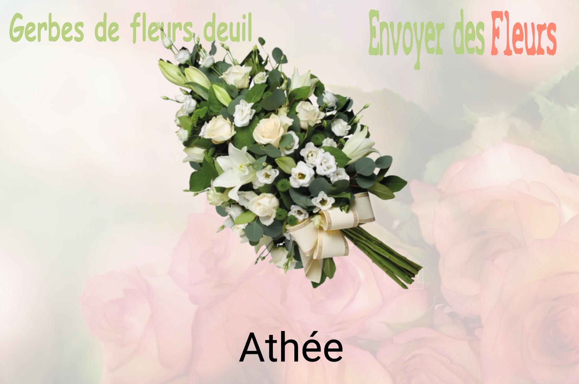 Gerbe de fleurs de deuil livrée à Athée